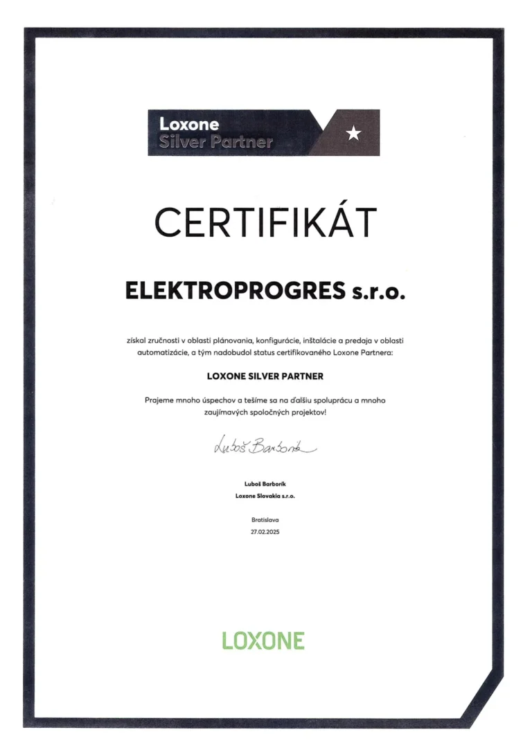 Cert loxone silver partner