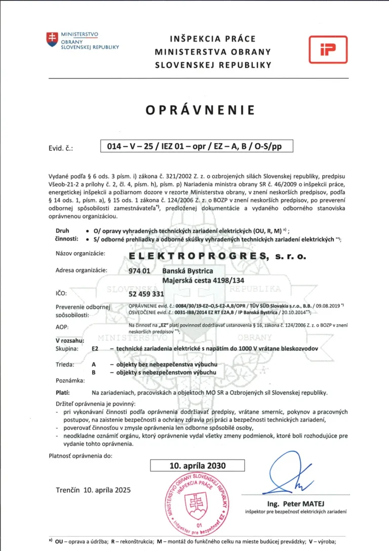 Cert opravnenie mo sr
